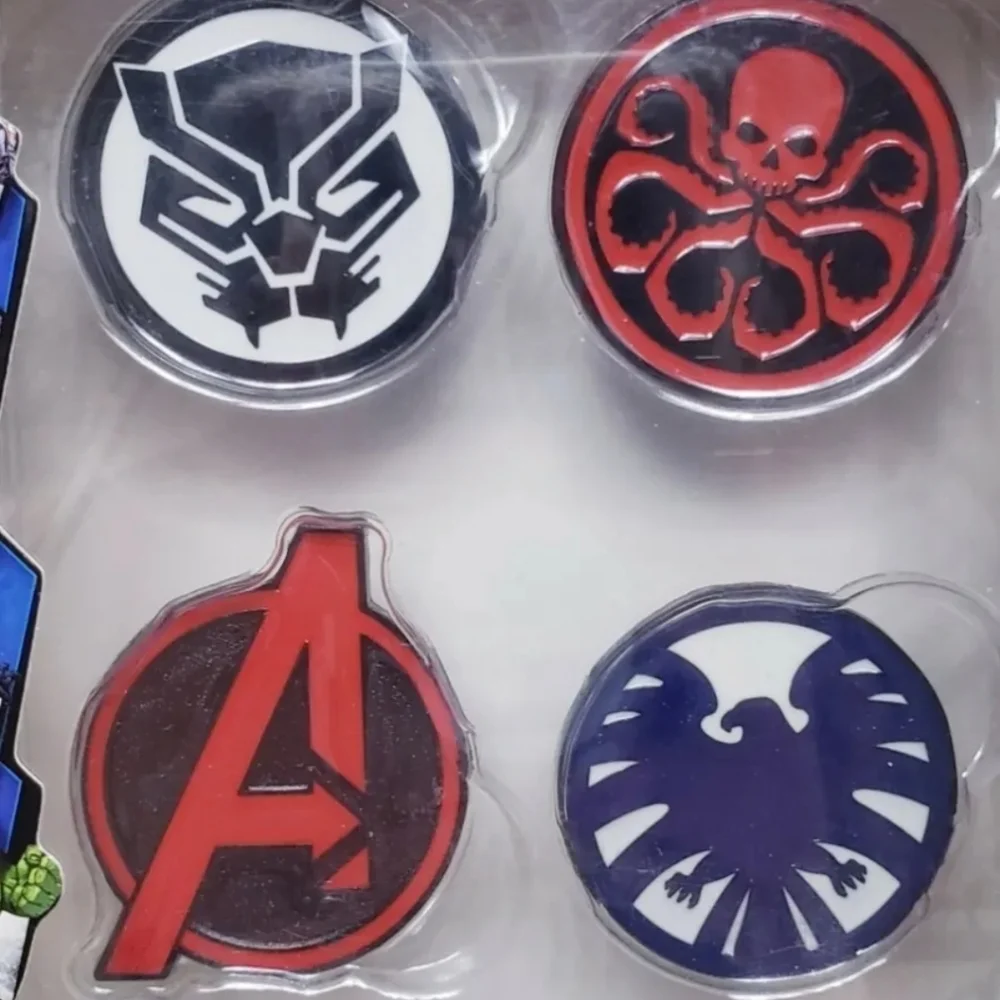 Marvel Avengers 4Pcs Metal Pin Set Logos Shield Avengers Hydra Black Panther New